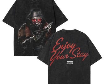 Fallout Shirt, New Vegas NCR Ranger Mineral Wash T-Shirt, Enjoy Your Stay Gaming Tee, Vintage Wasteland Graphic Shirt, Retro Gaming Merch