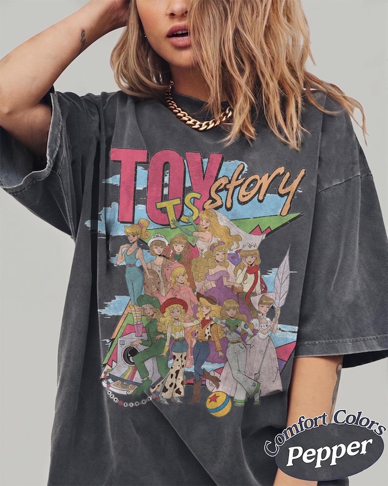 Comfort Colors Vintage Tay Story Shirt, Toy Story 5 Shirt, TS, WDW Disneyland Family Vacation 2026 Trip, Disney Pixar Fest, Jessie Tee Shirt image 1