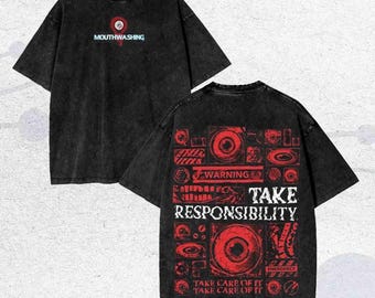 Mouthwashing Game Shirt, Take Responsibility Horror Tee, Mineral Wash T-shirt, Psychological Horror Merch