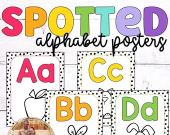 Alphabet Posters Classroom Decorations Printable Spotted Brights Classroom Decor