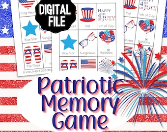 Fourth of July Memory Game for Preschoolers and Toddlers