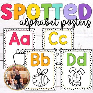 Pósteres del alfabeto Decoraciones para el aula Imprimibles Spotted Brights Decoración para el aula