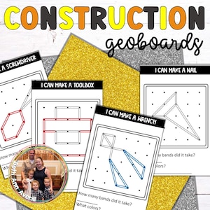 Construction Themed Geoboard Card Printable