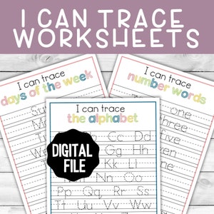 I Can Trace Alphabet, Days of the Week, Months of the Year, Numbers and Number Words Tracing PDF