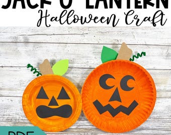 Halloween Jack o Lantern Craft for Preschoolers Halloween printable diy halloween art october paper craft Halloween Craft Kit Pumpkin craft