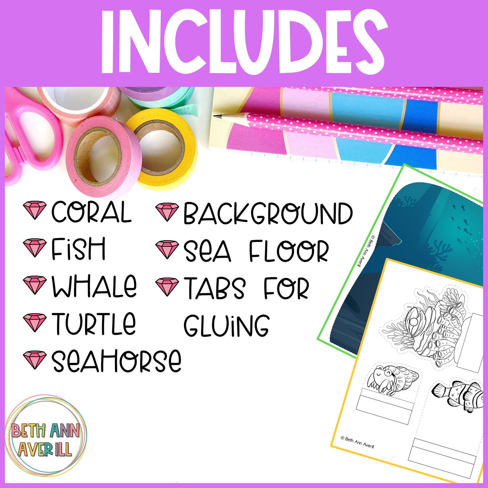 Ocean Habitat Diorama Printable Craft Activity Ocean Theme Diorama ...