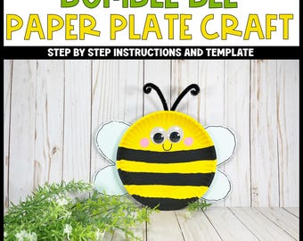 Bumblebee Paper Plate Craft for Preschoolers Garden Spring Crafts Activity for Summer Camp PDF pattern