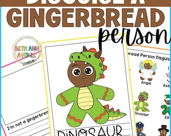 Disguise a Gingerbread Man Craft Activity for Christmas Bulletin Board and Winter Door Decor