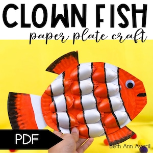 Clown Fish Craft for Preschoolers Ocean Summer Crafts Activity for Summer Camp ocean animal craft under the sea craft