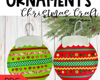 Ornament Christmas Crafts for Preschoolers Printable Craft Kit Christmas Craft Toddler Christmas Craft Printable Craft Kit DIY Ornament Kit