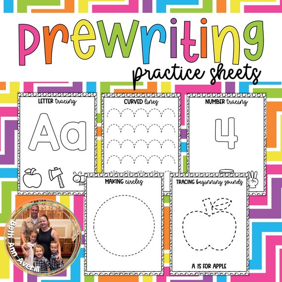 Tracing Worksheets for Preschoolers, Prewriting Skills, Alphabet Practice, Number Practice, Learning at Home