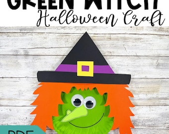 Witch Craft for Preschoolers Halloween printable diy halloween art october paper craft Halloween Craft Kit Witch Craft for kids