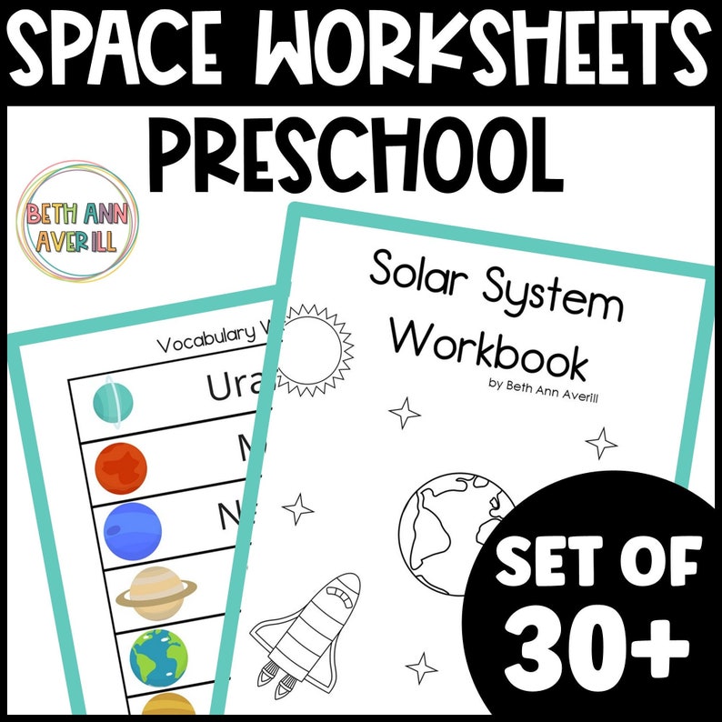 Printable Space Worksheets for Kids Space Printable Activities Space Activities for Preschool Kindergarten Curriculum space unit image 1