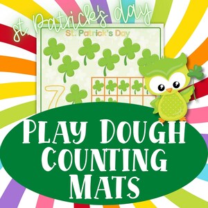 St. Patrick's Day Play Dough Counting Mats for Kids St. Paddy's Day St. Patrick's Day for Preschoolers