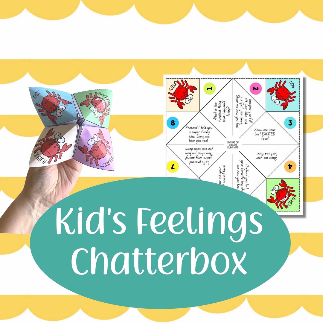 Kid's Feelings Chatterbox, Preschool Emotions Cootie Catcher, Emotion ...