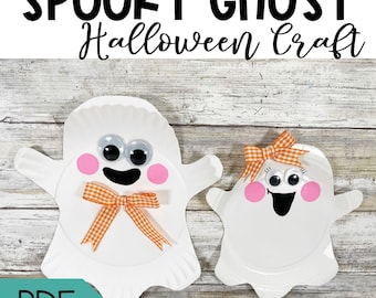 Halloween Ghost Craft for Preschoolers Halloween printable diy craft halloween art october paper craft fine motor skills Halloween Craft Kit