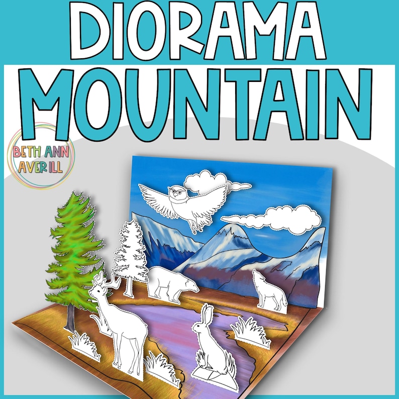 Mountain Habitat Diorama Printable Craft Biomes Activity Diorama ...