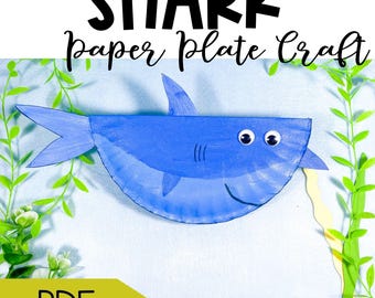 幼児向けサメ工作 サマーキャンプ向け海洋夏季工作アクティビティ 海の動物工作 海中工作