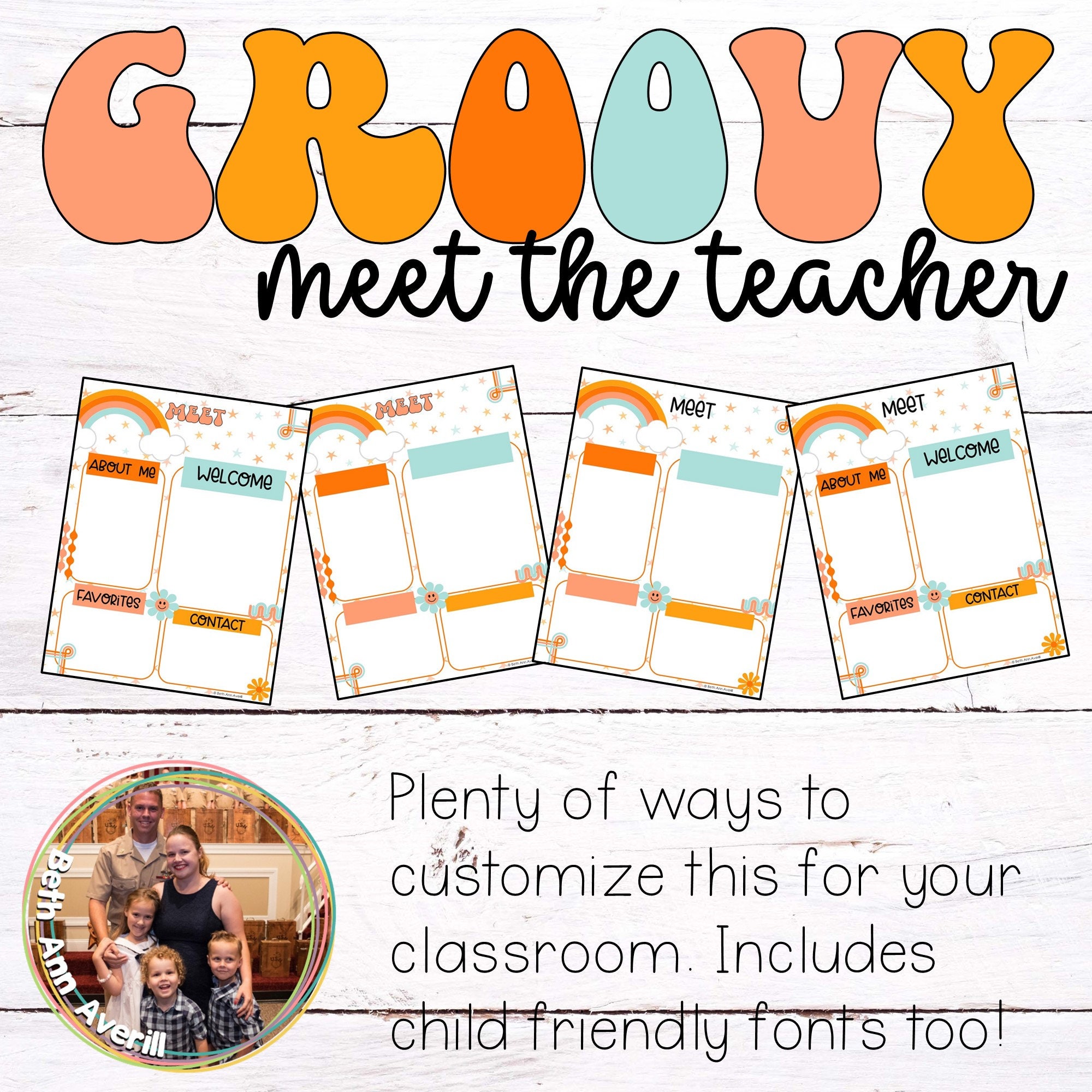 Editable Meet the Teacher Template for Groovy Boho Retro - Etsy