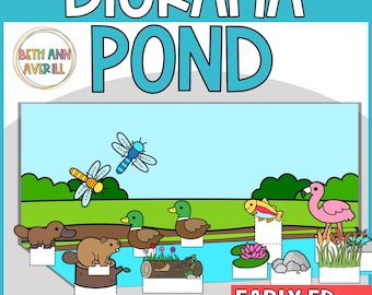 Pond Habitat Diorama Printable Craft Activity Swamp Theme Diorama Project Animal habitat diorama kit