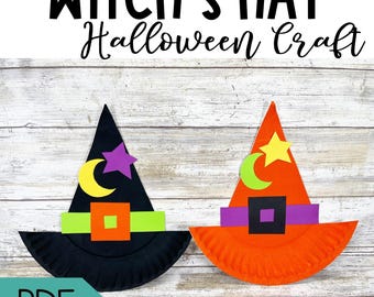 Witch Hat Craft for Preschoolers Halloween printable diy halloween art october paper craft Halloween Craft Kit Witch Craft
