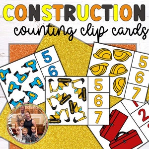 Tarjetas de conteo y recortes para construcción Tarjetas de conteo para educación en el hogar Montessori preescolar