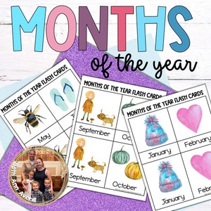Months of the Year Montessori Flashcards Set