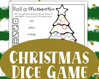 Christmas Dice Game - Roll and Cover - Holiday Dice Game Holiday party games for preschoolers Preschool Dice Game