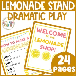 Dramatic Play Lemonade Stand playroom decor play kitchen dramatic play open signs preschool easter activities