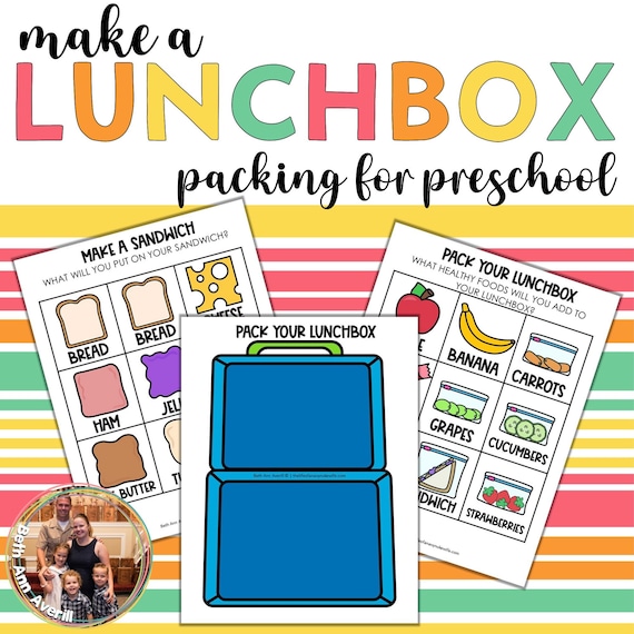 How to Pack a Lunchbox for Preschoolers, Life Skills Printable for Pre-k, Kindergarten Craft