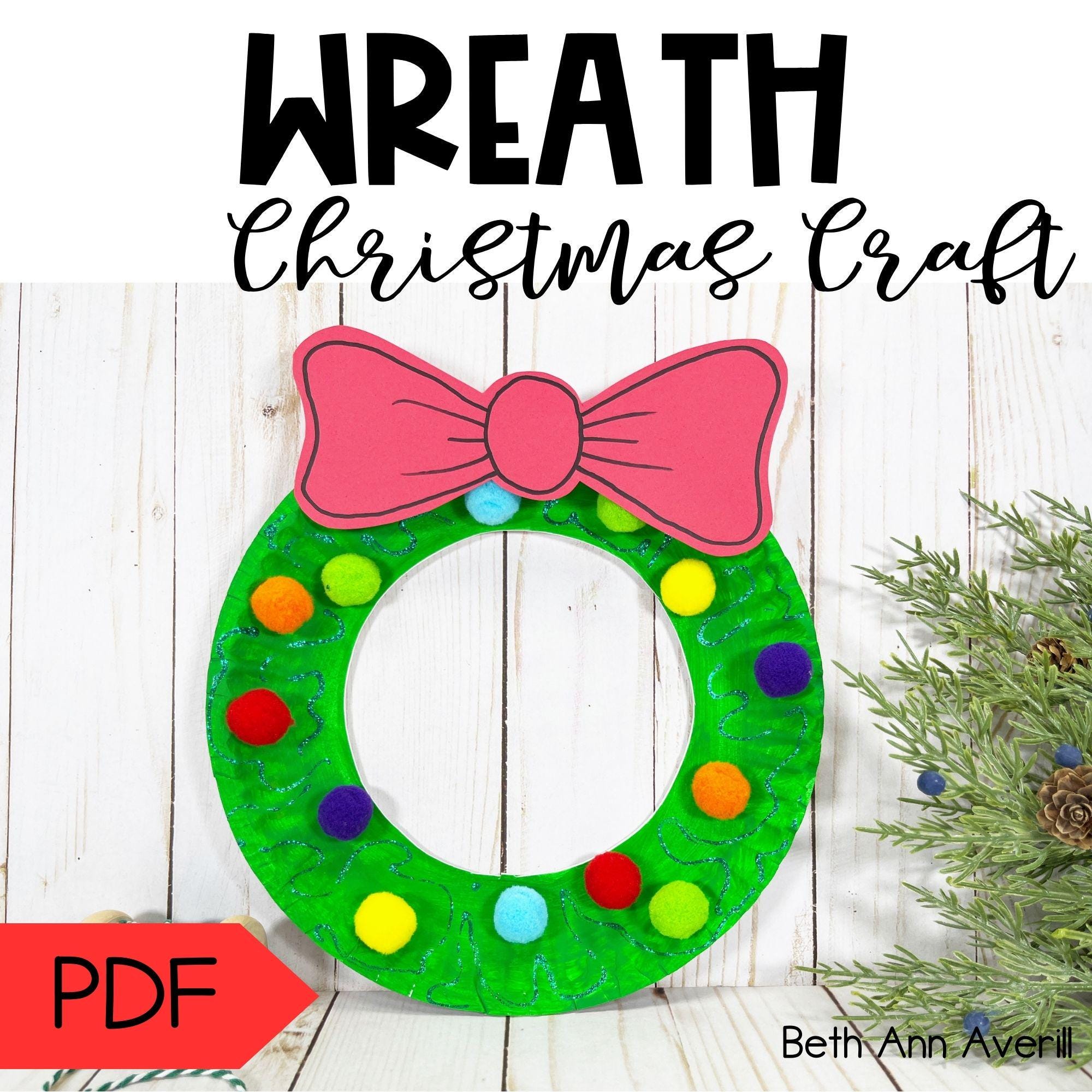 42 Discover Joy with These Easy and Fun Christmas Crafts for Kids! 2 Wreath Christmas Crafts for Preschoolers Printable Craft Kit…