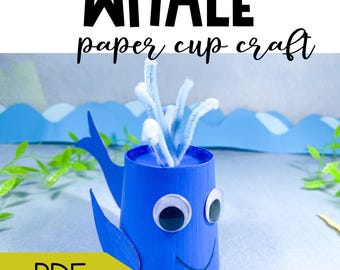 Wal Handwerk für Vorschulkinder Ocean Summer Crafts Aktivität für Sommercamp Paper Cup Craft Ocean Animals Craft