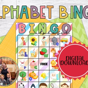 Tarjetas de bingo con letras del alfabeto Juego del alfabeto para el reconocimiento de letras en el jardín de infantes y preescolar