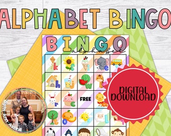 Alphabet Bingo Cards Alphabet Game for Letter Recognition in Kindergarten and Preschool