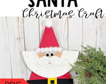 Chimney Santa Christmas Crafts for Preschoolers Printable Craft Kit Christmas Craft Toddler Christmas Craft Printable Craft Kit DIY Santa
