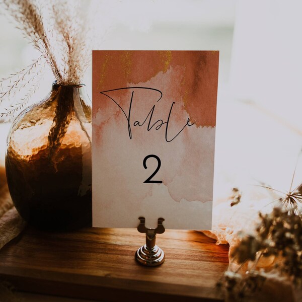 Copper Table Numbers Etsy