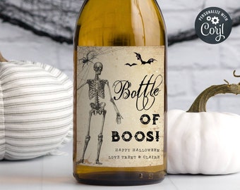 Etichette per vino di Halloween stampabili, etichette per bottiglie di