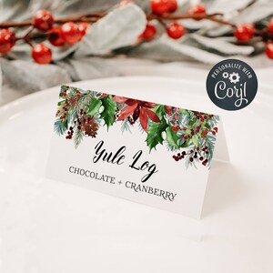 Editable Christmas Buffet Label Template, Printable Holiday Party Food ...