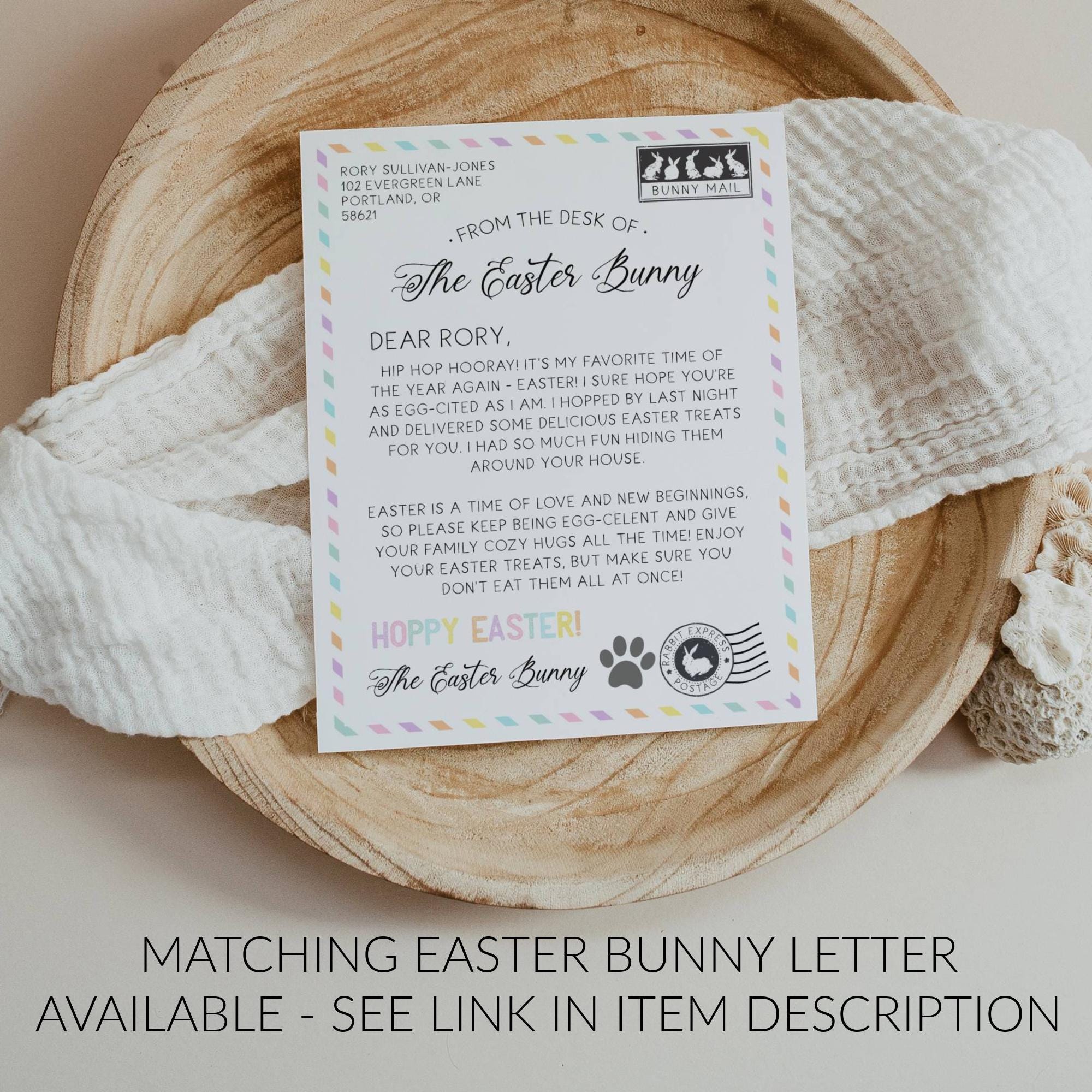Editable Letter From the Easter Bunny Envelope Template, Printable ...
