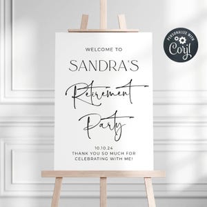 Minimal Retirement Party Welcome Sign Template, Printable Modern Retirement Celebration Board, Editable Retiree Sign, Instant Download, #R2