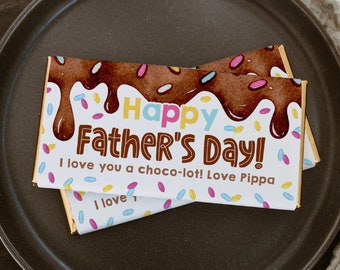 Happy Father's Day Chocolate Bar Wrapper Template, Printable Love You A Choco-lot Dad Candy Bar Label, Editable Wrap, Digital Download