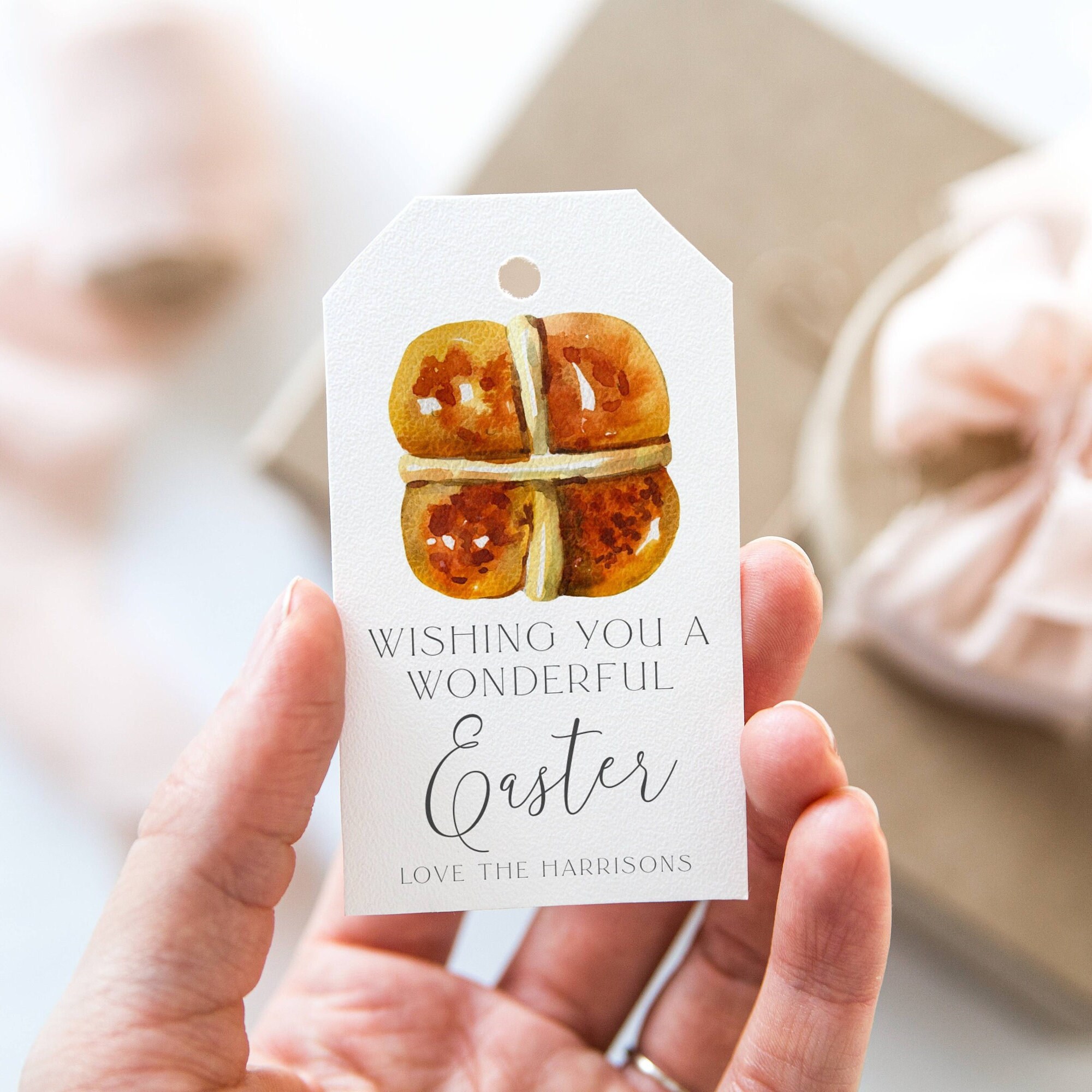 Hot Cross Bun Gift Tag Template, Printable Easter Hot X Buns Favor Tags ...