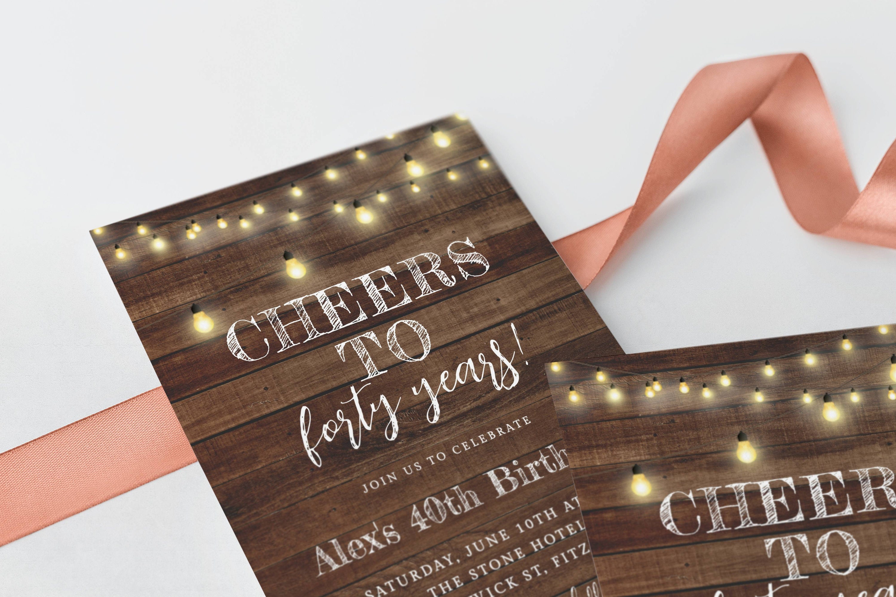 Rustic Birthday Invitation Template Printable Country Wood | Etsy