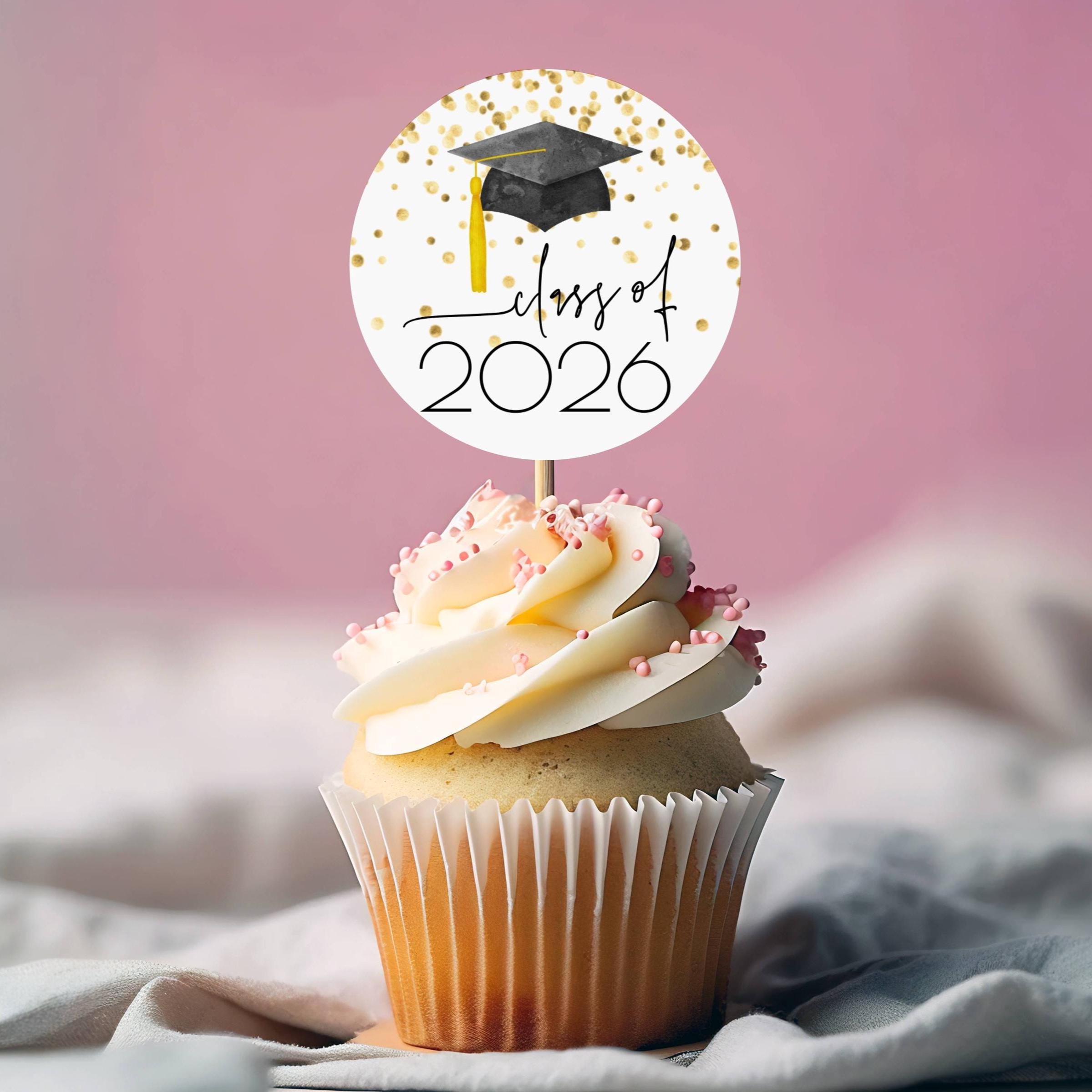 Gyufise 24 Topper Per Cupcake Classe 2024 Glitter Diploma