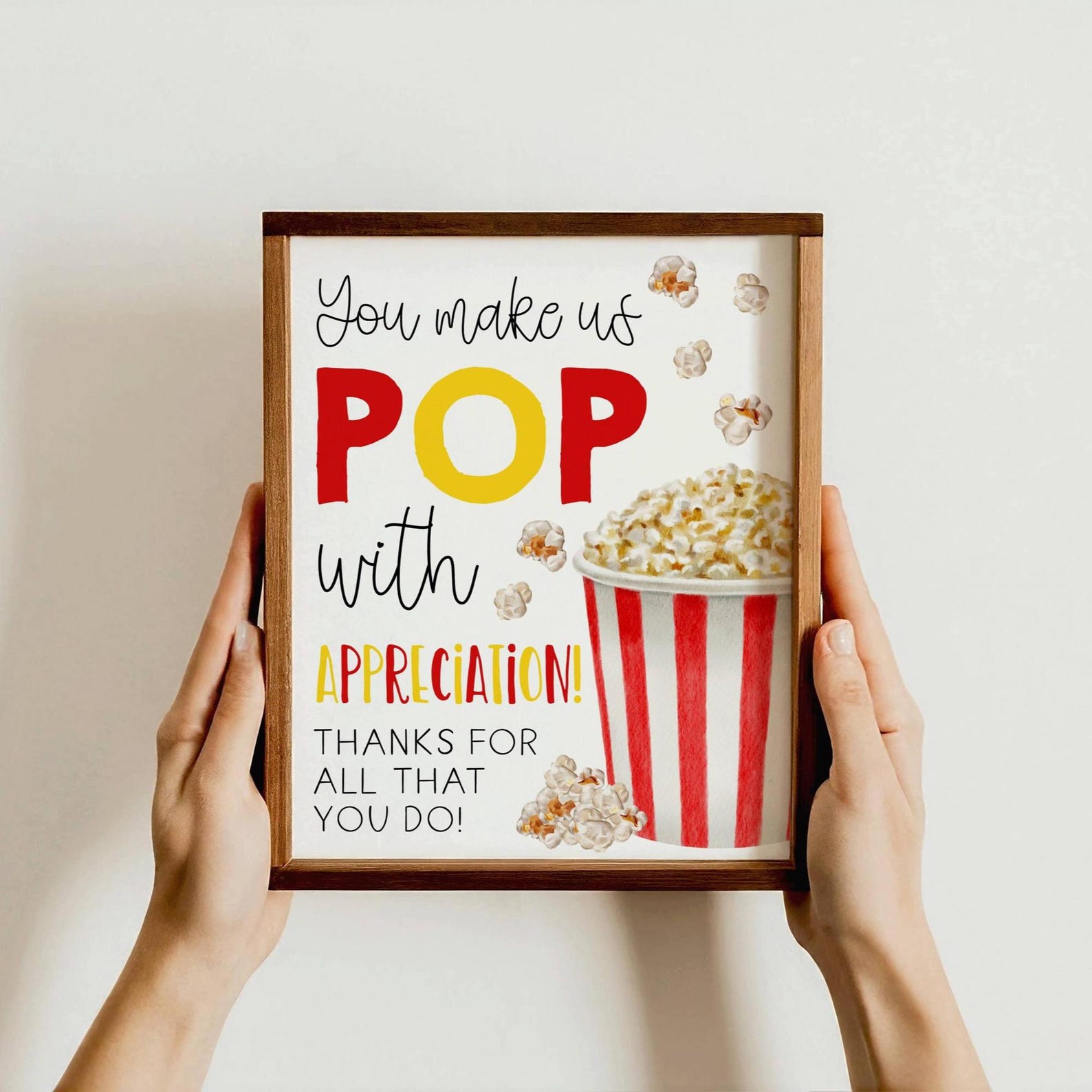 Popcorn Appreciation Sign Template, Printable You Make Us Pop Teacher ...
