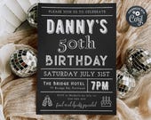 Chalkboard Any Age Birthday Invitation Template, Printable Adult Birthday Party Invite, Editable Beers Cake Invite, Digital Download