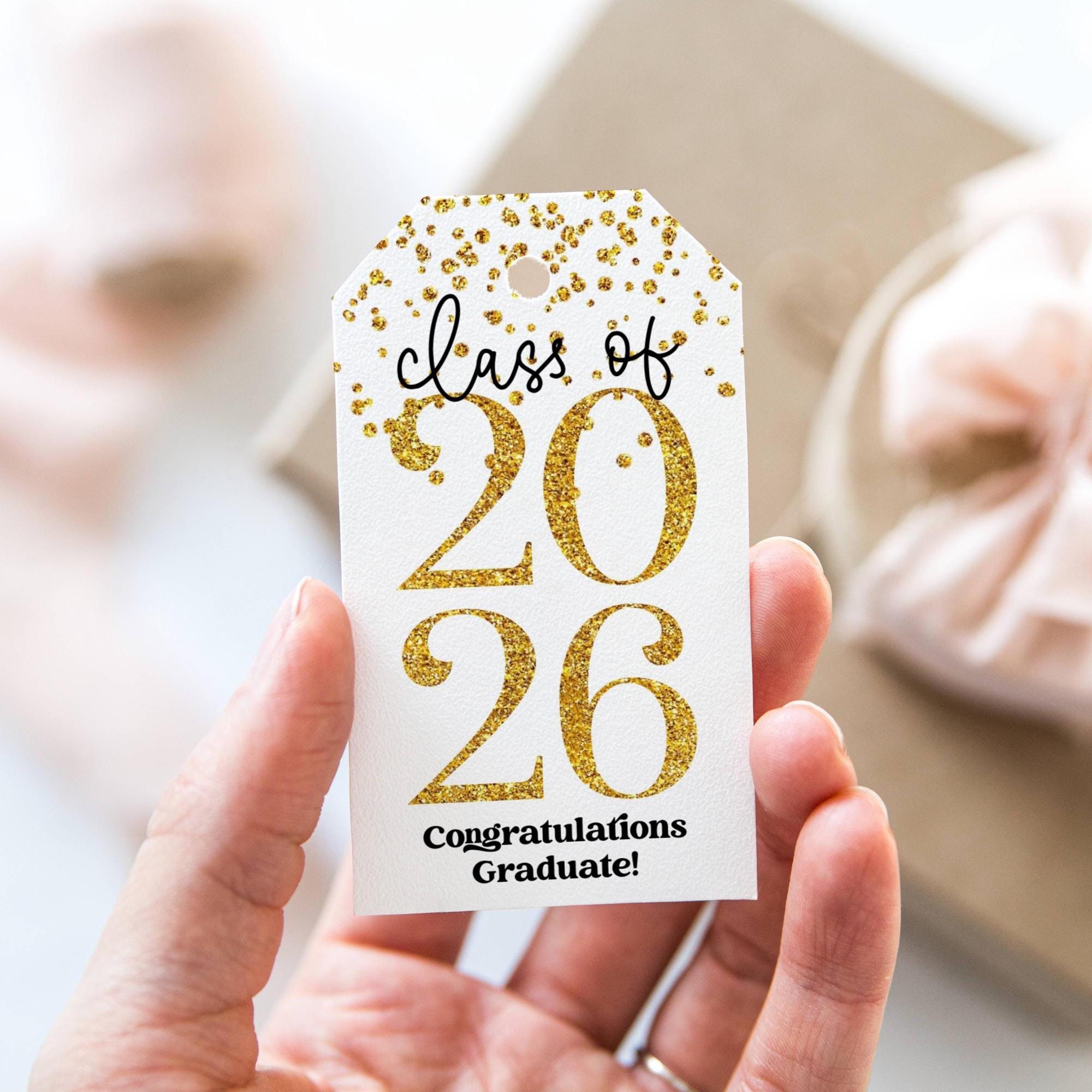 Graduation Class of 2026 Gift Tag Template, Printable Grad Party Favor ...