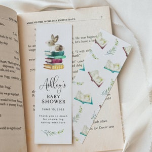Storybook Baby Shower Bookmark Template, Printable Book Themed Baby ...
