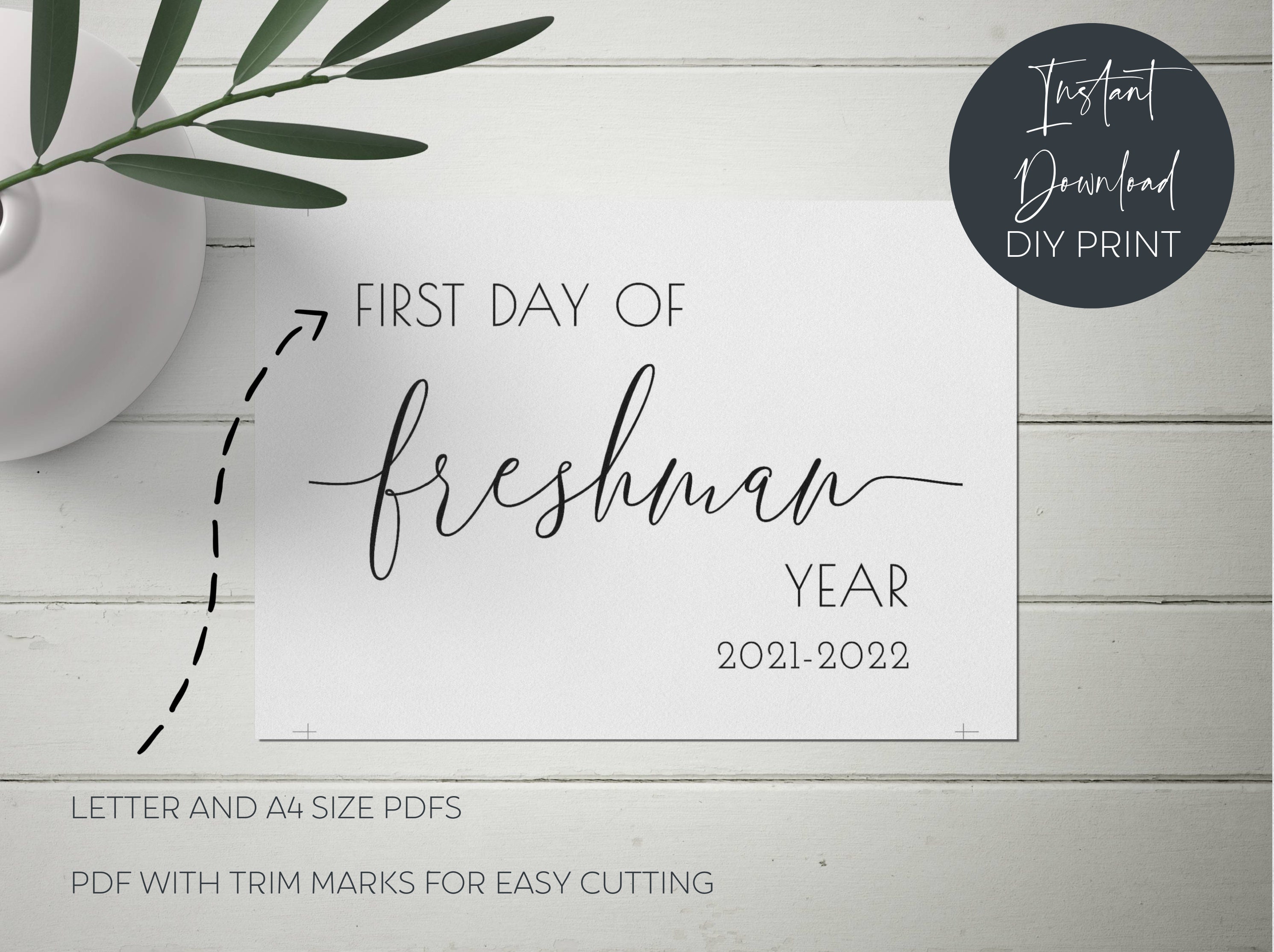 First Day of Freshman Year 2021-2022 Printable Class Sign | Etsy