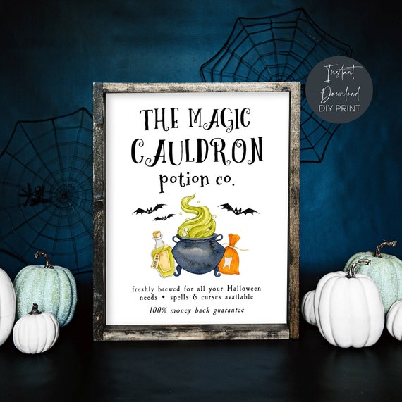 Halloween Cute Printable Wall Art, Spooky Halloween Decor, Watercolor Magic  Cauldron Witches' Brew Print, Halloween Poster, Instant Download 